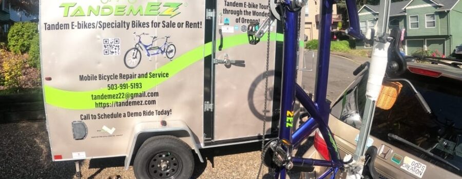 TandemEZ mounted on the back of a vehicle on a vertical rack